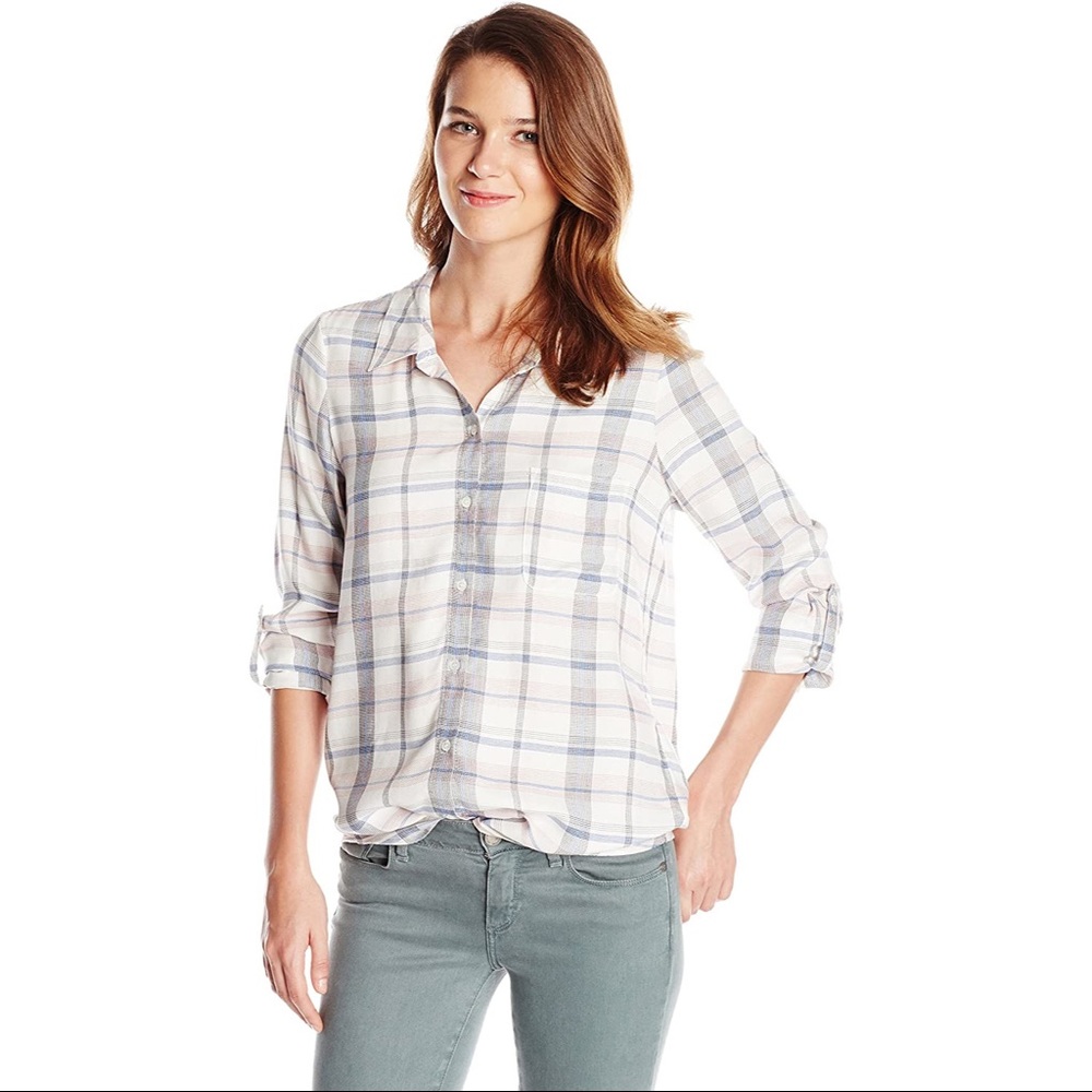 Soft Joie Button Down Plaid Check Shirt Medium